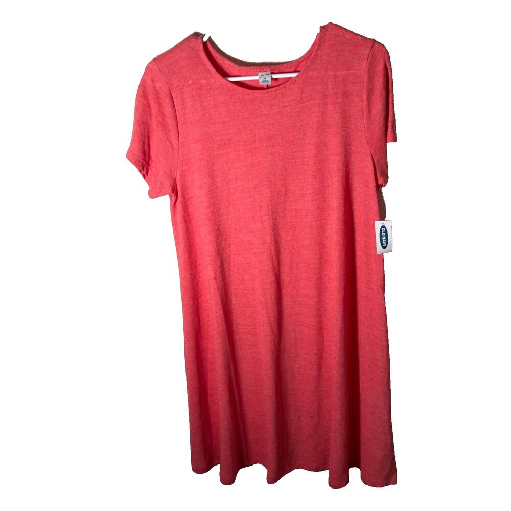 Old Navy T-Shirt Dress Women's Medium Pink Shift Short Sleeve Knit Casual NWT